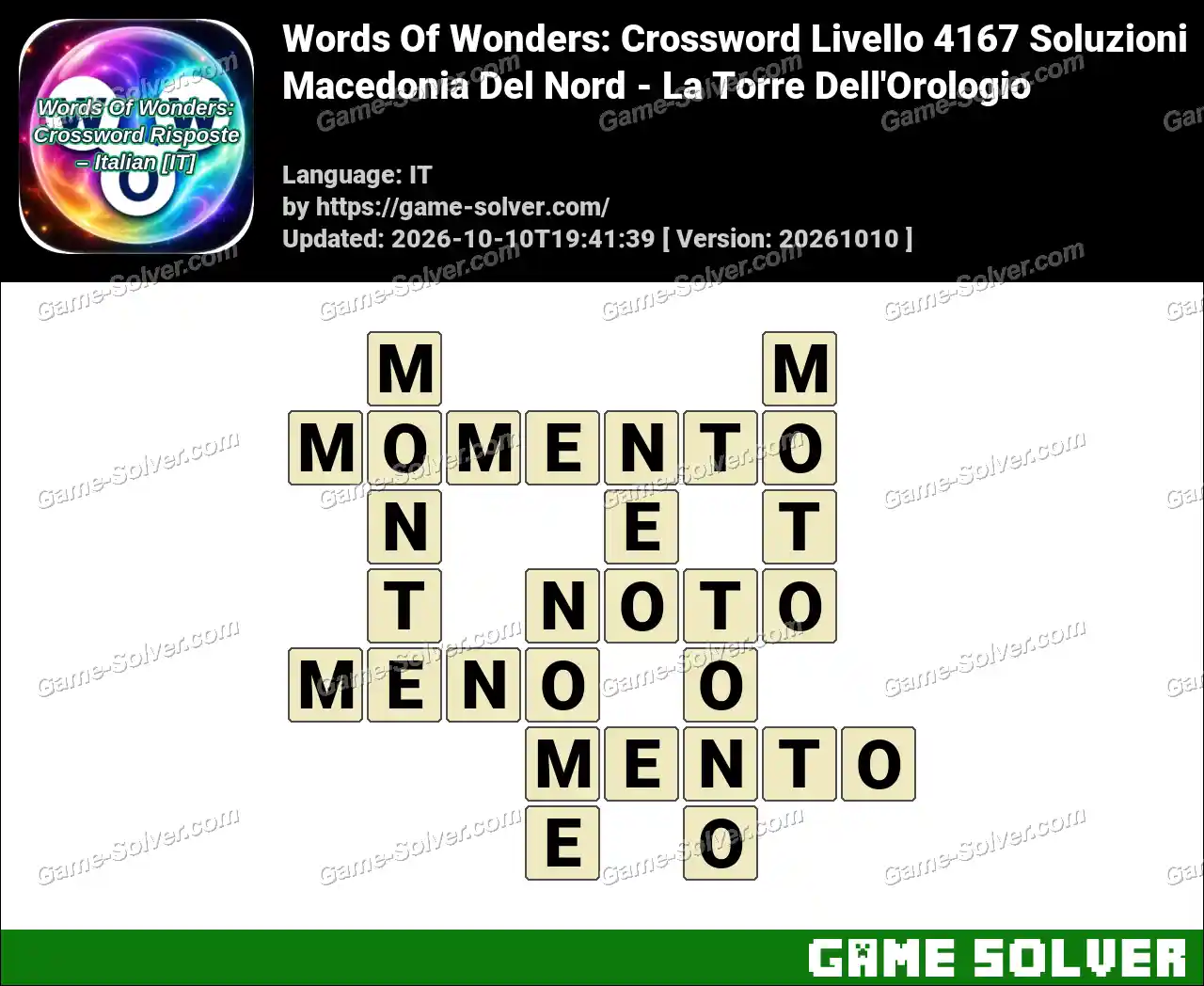 Words Of Wonders: Crossword Livello 4167 Soluzioni – Macedonia Del Nord – La Torre Dell’Orologio